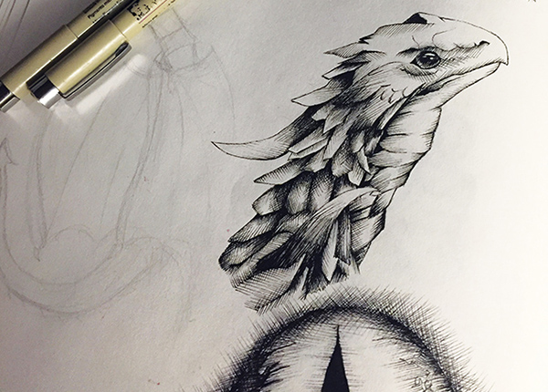 sketches of dragons