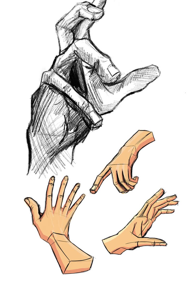 Digital hand sketches by Lorenzo Lizardi