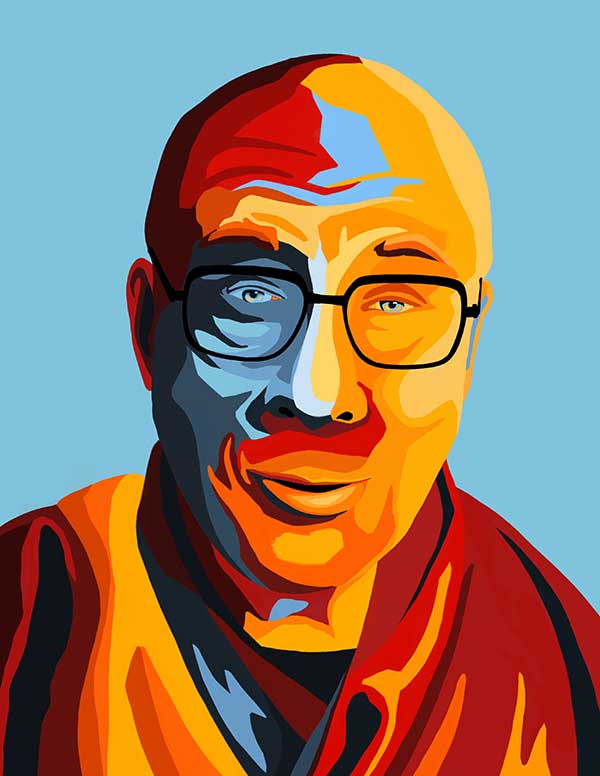 Dalai Lama painting by Lorenzo Lizardi