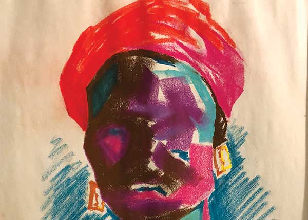 Cropped Faceless Man pastel by Lorenzo Lizardi